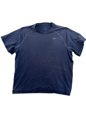 Nike Mens Dri-Fit T-Shirt XL Navy Blue Short Sleeve Crewneck Casual Athletic Tee